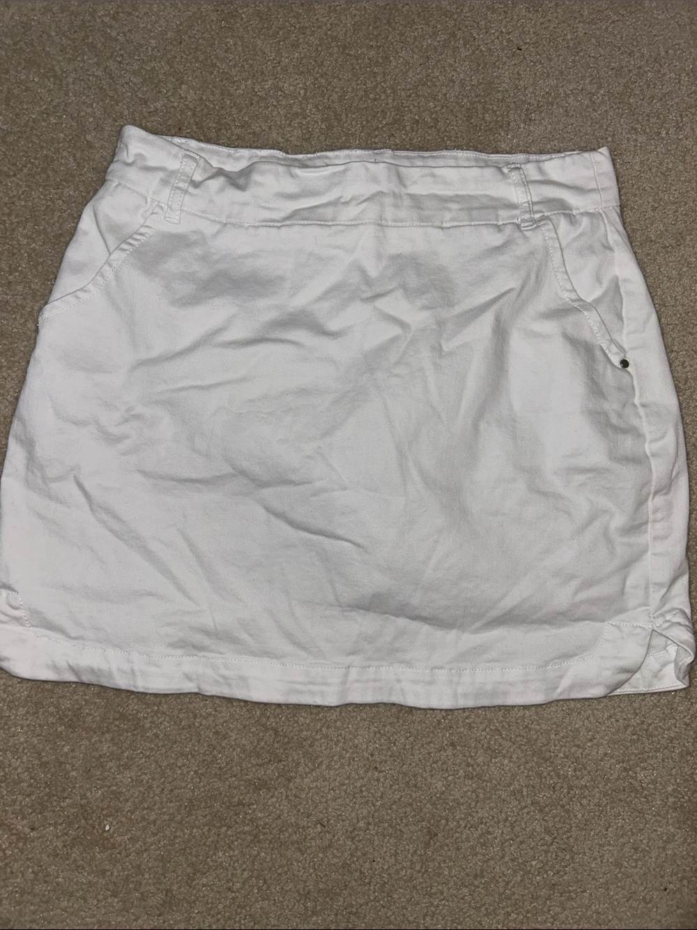 Tribal White Mini Skirt with Pocket Details